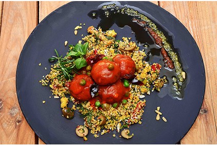 Falafelboller med Quinoa, couscous og basmatiris