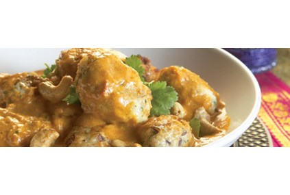 Kjøttboller Tikka Masala med cashewnøtter