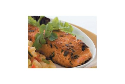 Laks med lime- og hummersaus