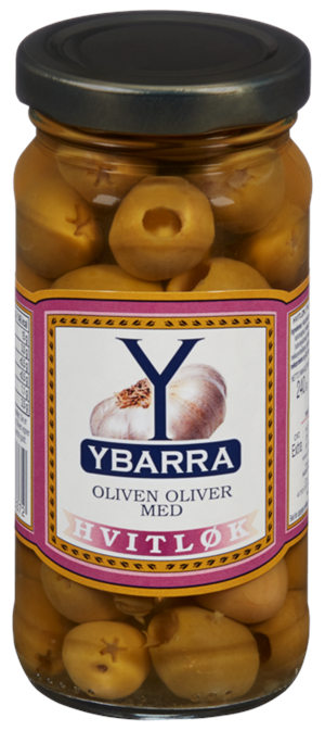 Manzanillaoliven med hvitløk