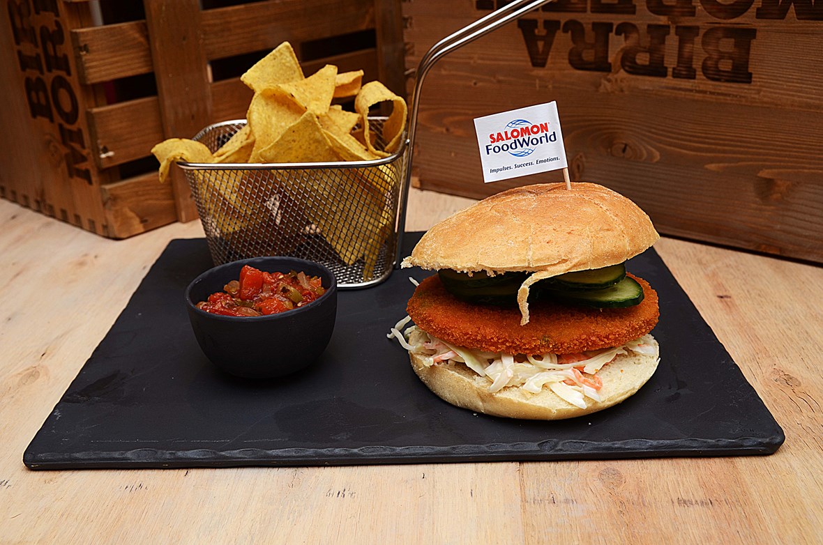 Vegetarisk Schnitzelsandwich