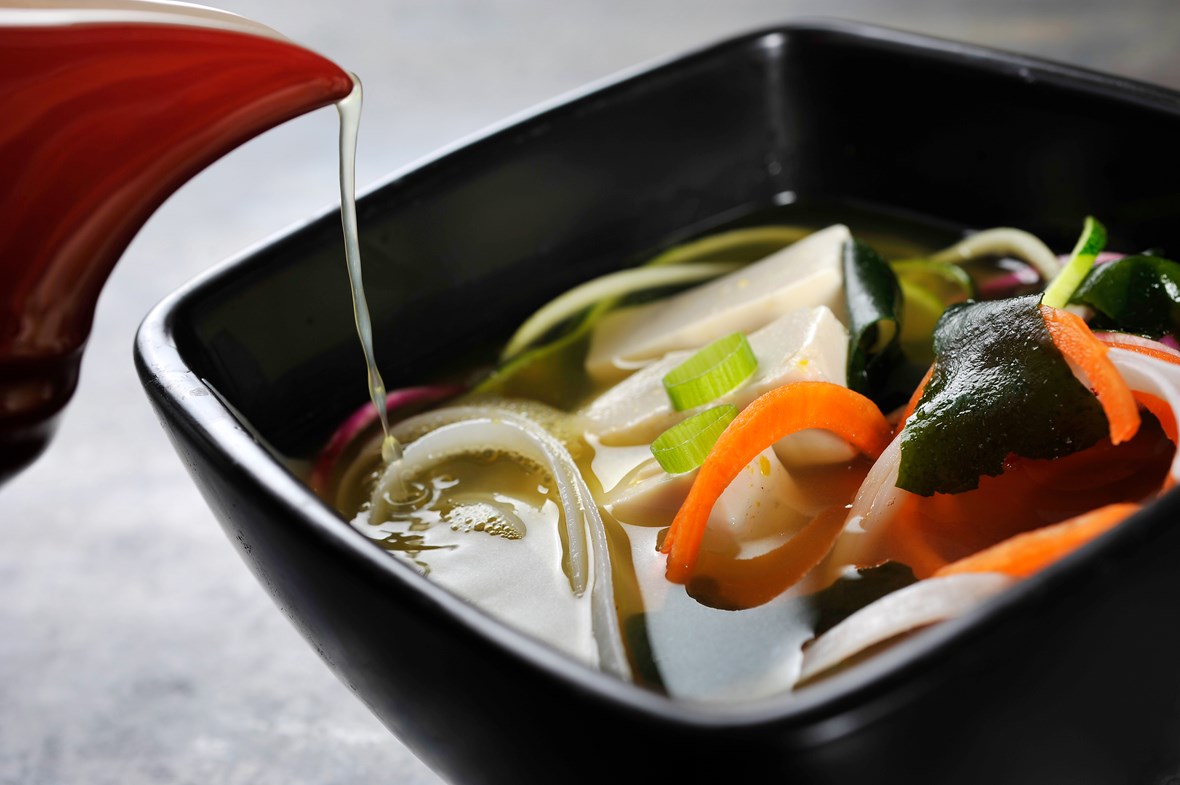 Thai red suppe med glassnudler og reker eller/og tofu
