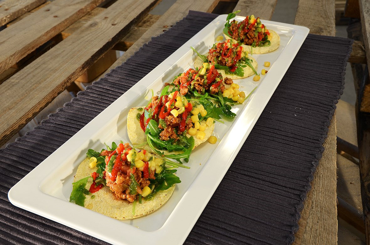 Tacos Carnitas med Sriracha (Asian sauce)