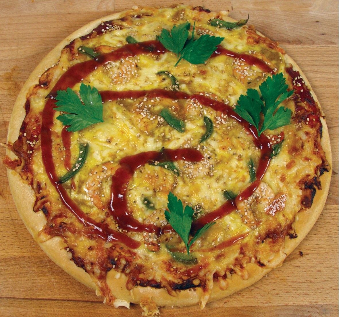 Indonesisk Curry og Scampi-pizza