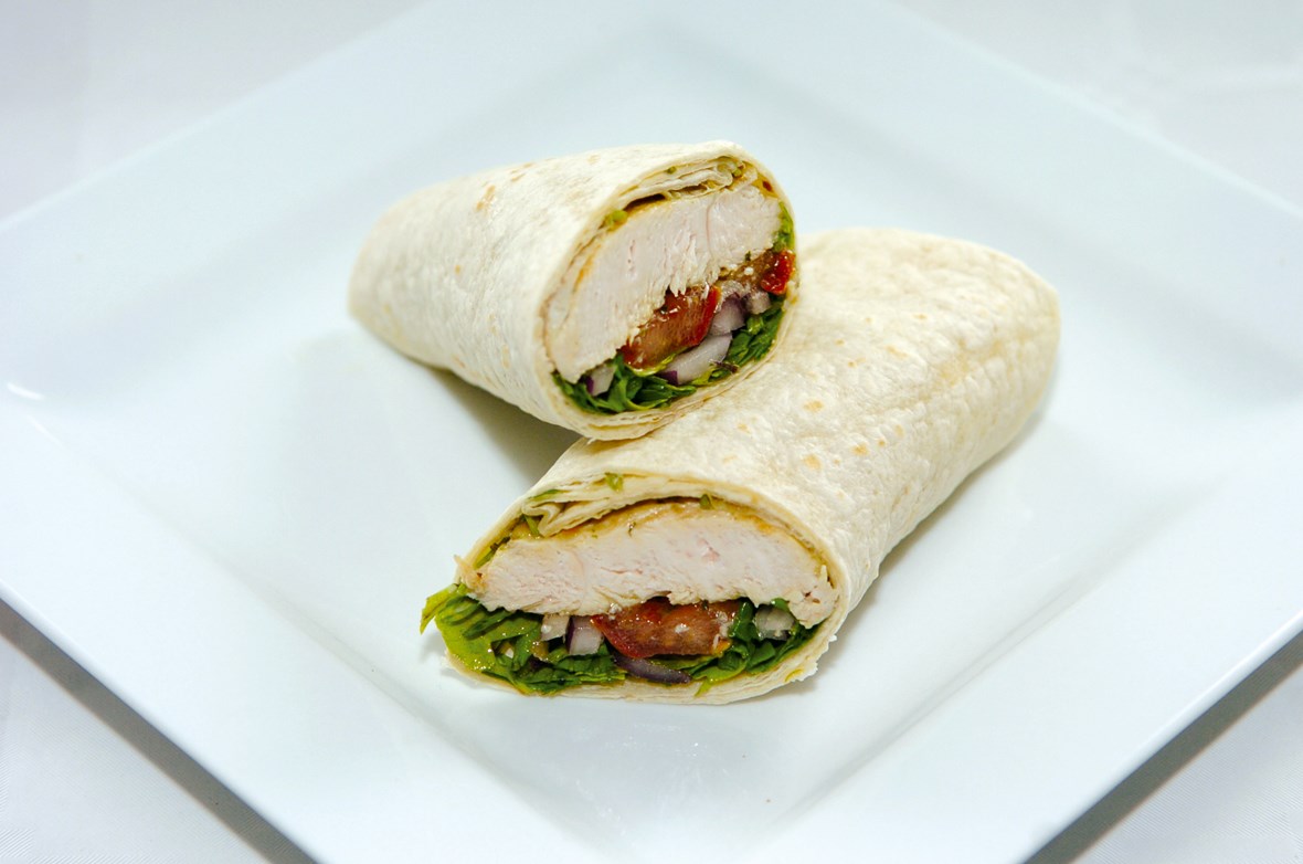 Kylling- og pesto-wrap