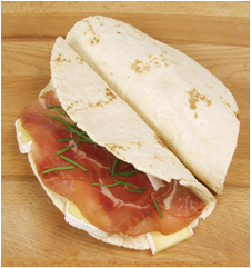 Tortilla med spekeskinke  og brie